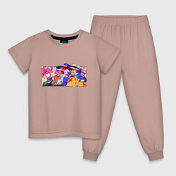 Пижама хлопковая детская Jojo stardust crusaders, цвет: пыльно-розовый