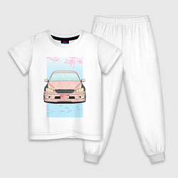 Пижама хлопковая детская Toyota Altezza stance alternative, цвет: белый