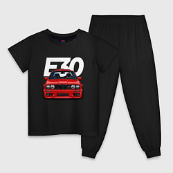 Пижама хлопковая детская BMW E30, цвет: черный