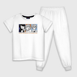 Пижама хлопковая детская Мисато, Аска, Рэй, цвет: белый