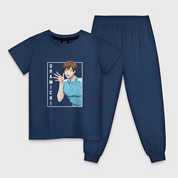Пижама хлопковая детская Uramichi Omota - Двуличный братик, цвет: тёмно-синий