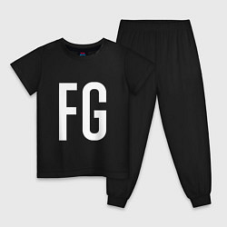 Пижама хлопковая детская FG - BTS, цвет: черный