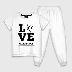 Пижама хлопковая детская Watch Dogs love classic, цвет: белый