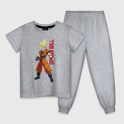 Пижама хлопковая детская Dragon Ball - Goky Son, цвет: меланж