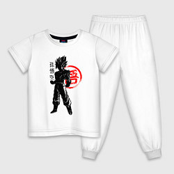 Пижама хлопковая детская Goku Son - Dragon Ball - Warrior, цвет: белый