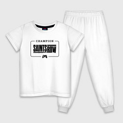 Пижама хлопковая детская Saints Row gaming champion: рамка с лого и джойсти, цвет: белый