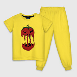 Пижама хлопковая детская Агрессивный красный помидор, цвет: желтый