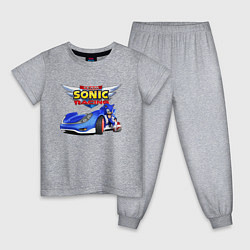 Пижама хлопковая детская Team Sonic racing - hedgehog, цвет: меланж