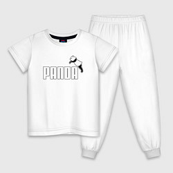 Пижама хлопковая детская Панда вместо пумы, цвет: белый