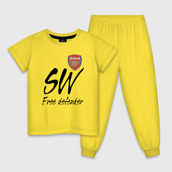 Пижама хлопковая детская Arsenal - sweeper - England - London, цвет: желтый
