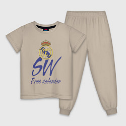 Пижама хлопковая детская Real Madrid - Spain - sweeper, цвет: миндальный