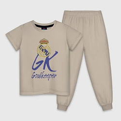 Пижама хлопковая детская Real Madrid - Spain - goalkeeper, цвет: миндальный