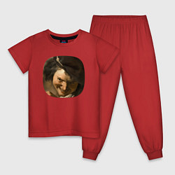 Пижама хлопковая детская Картина ренессанса - хитрость, цвет: красный