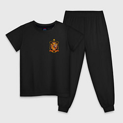 Пижама хлопковая детская Сборная Испании логотип, цвет: черный