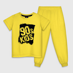 Пижама хлопковая детская Дети девяностых, цвет: желтый