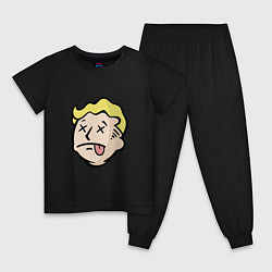 Пижама хлопковая детская Dead vault boy, цвет: черный