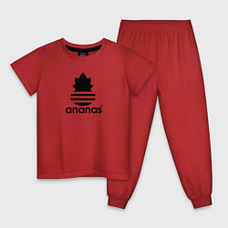 Пижама хлопковая детская Ananas - Adidas, цвет: красный