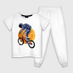 Пижама хлопковая детская Space rider, цвет: белый