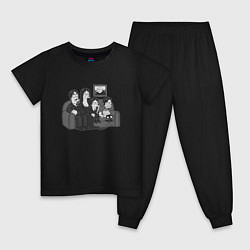 Пижама хлопковая детская Addams x Simpsons, цвет: черный