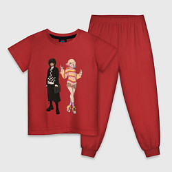 Пижама хлопковая детская Уэнсдэй и Энит, цвет: красный