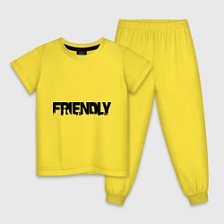 Пижама хлопковая детская DayZ: Im friendly, цвет: желтый