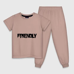 Пижама хлопковая детская DayZ: Im friendly, цвет: пыльно-розовый