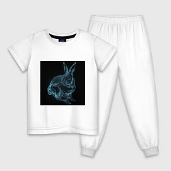 Пижама хлопковая детская Водяной кролик, цвет: белый