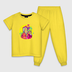 Пижама хлопковая детская Бах жив, цвет: желтый