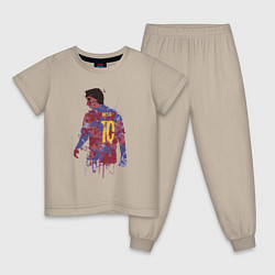 Пижама хлопковая детская Color Messi, цвет: миндальный