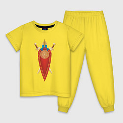 Пижама хлопковая детская Символы витязя, цвет: желтый