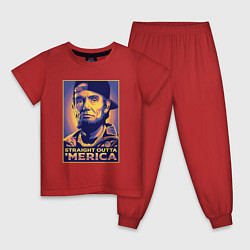 Пижама хлопковая детская Lincoln rapper, цвет: красный