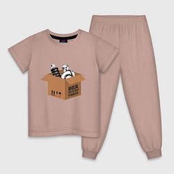 Пижама хлопковая детская Коробка с запчастями, цвет: пыльно-розовый