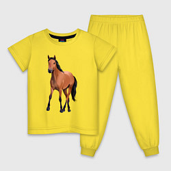 Пижама хлопковая детская Кигер-мустанг, цвет: желтый