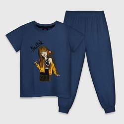 Пижама хлопковая детская Дерзкая Лисса, цвет: тёмно-синий