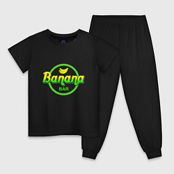 Пижама хлопковая детская Banana bar, цвет: черный