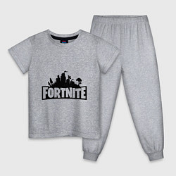 Пижама хлопковая детская Fortnite style, цвет: меланж