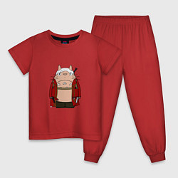 Пижама хлопковая детская Totoro Dante, цвет: красный