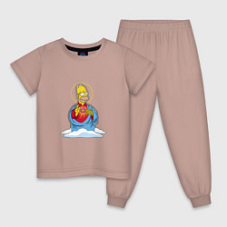 Пижама хлопковая детская Святой пончик, цвет: пыльно-розовый