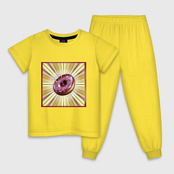 Пижама хлопковая детская Пончик в стиле поп-арт, цвет: желтый