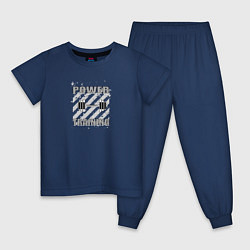 Пижама хлопковая детская Силовые тренировки для всех, цвет: тёмно-синий