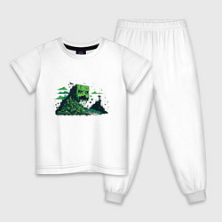 Пижама хлопковая детская Волна криппера, цвет: белый