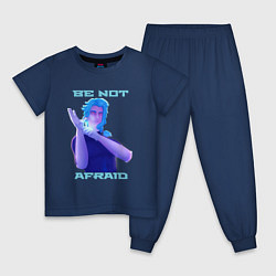 Пижама хлопковая детская Dottore, Be not Afraid, цвет: тёмно-синий
