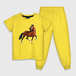 Пижама хлопковая детская Хакнэ, цвет: желтый