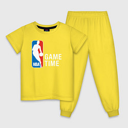 Пижама хлопковая детская Game time, цвет: желтый