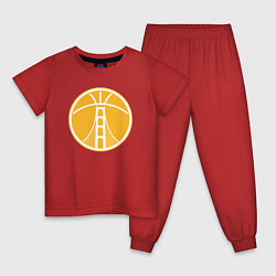 Пижама хлопковая детская Warriors ball, цвет: красный