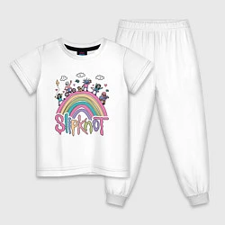 Пижама хлопковая детская Slipknot рисунок, цвет: белый