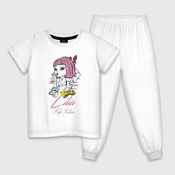 Пижама хлопковая детская Lilia - pulp fiction, цвет: белый