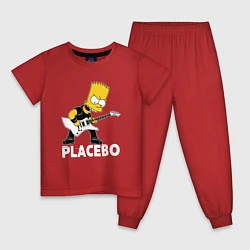 Пижама хлопковая детская Placebo Барт Симпсон рокер, цвет: красный