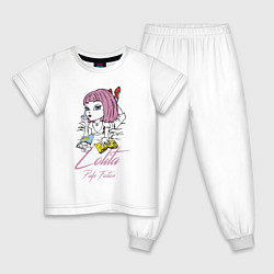 Пижама хлопковая детская Lolita - pulp fiction, цвет: белый