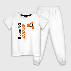 Пижама хлопковая детская BeamNG drive, цвет: белый